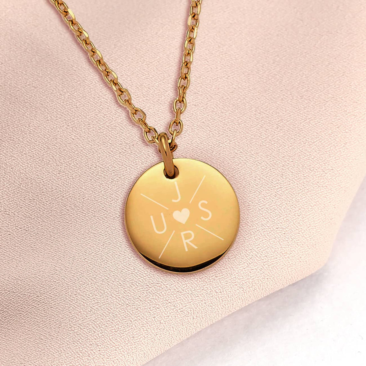 Halskette mit Initialen & Herz - Familienkette - in Gold