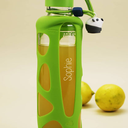 Grüne Trinkflasche für Kinder mit Gravur des Namens