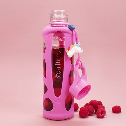 Trinkflasche für Kinder in rosa mit Namensgravur