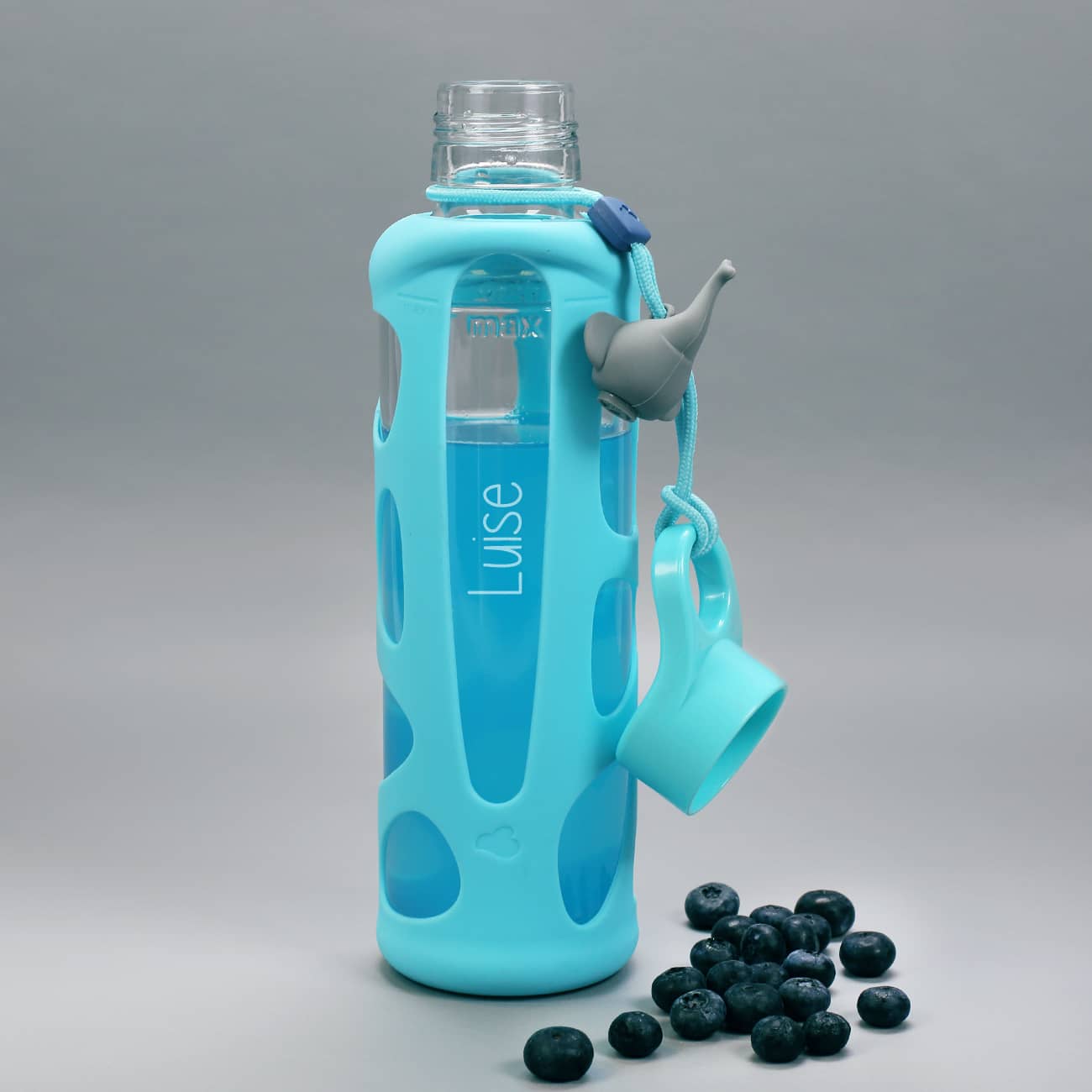 Trinkflasche für Kinder in türkis mit Namensgravur