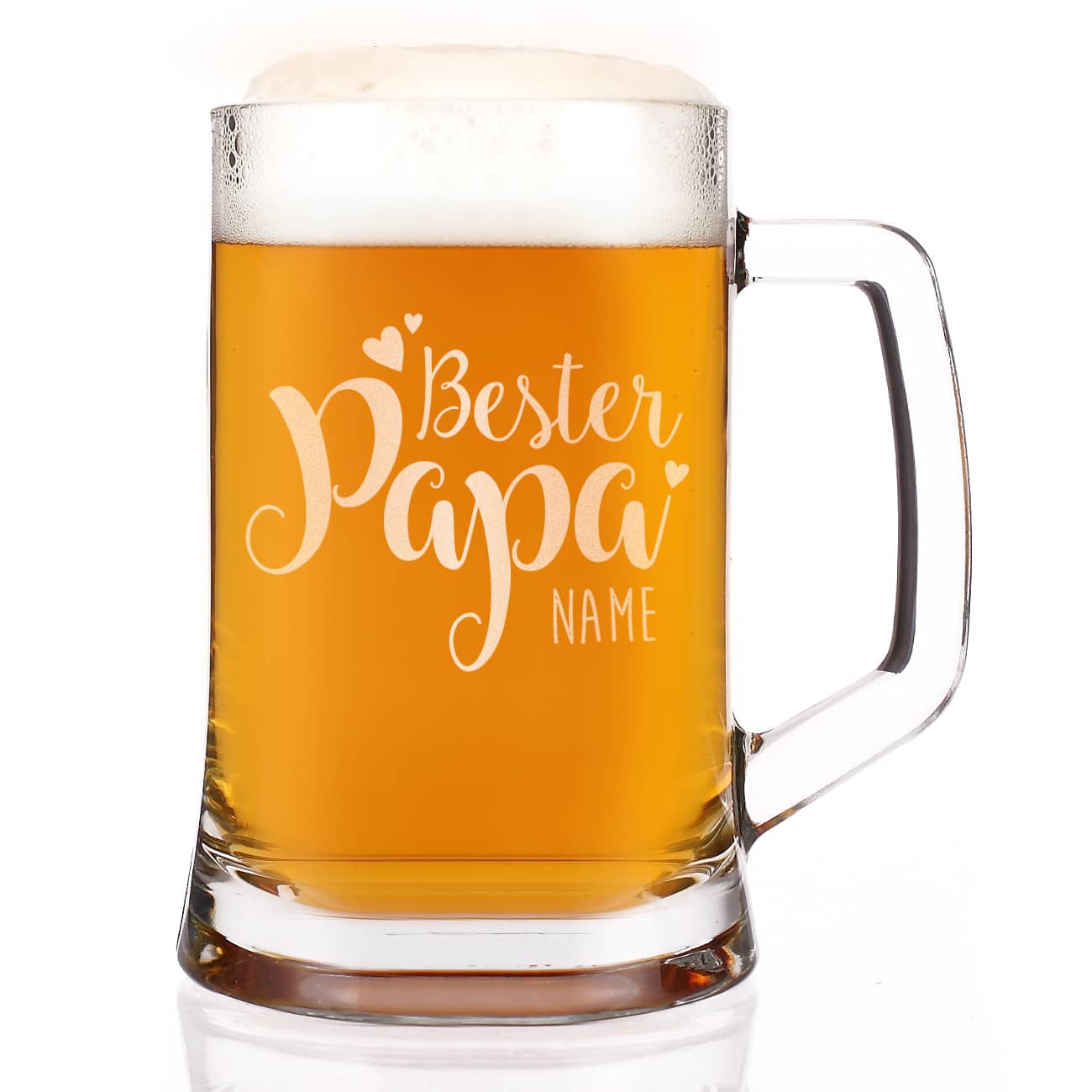 Bierglas mit Kompliment für den besten Papa