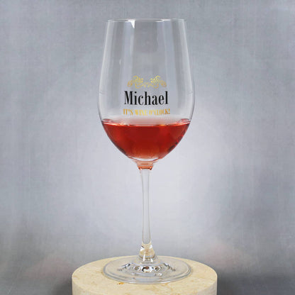 Personalisiertes Weinglas Verziert mit goldenen Ornamente