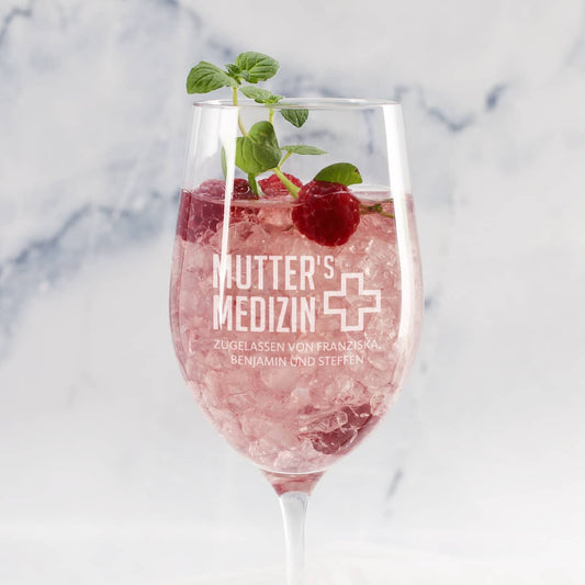 Weinglas zum Muttertag - Mutter's Medizin