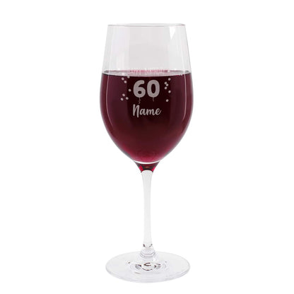 Happy Birthday 60 - Weinglas zum 60. Geburtstag mit Name graviert