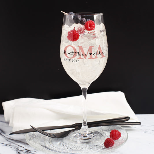 Bedrucktes Weinglas für die beste Oma