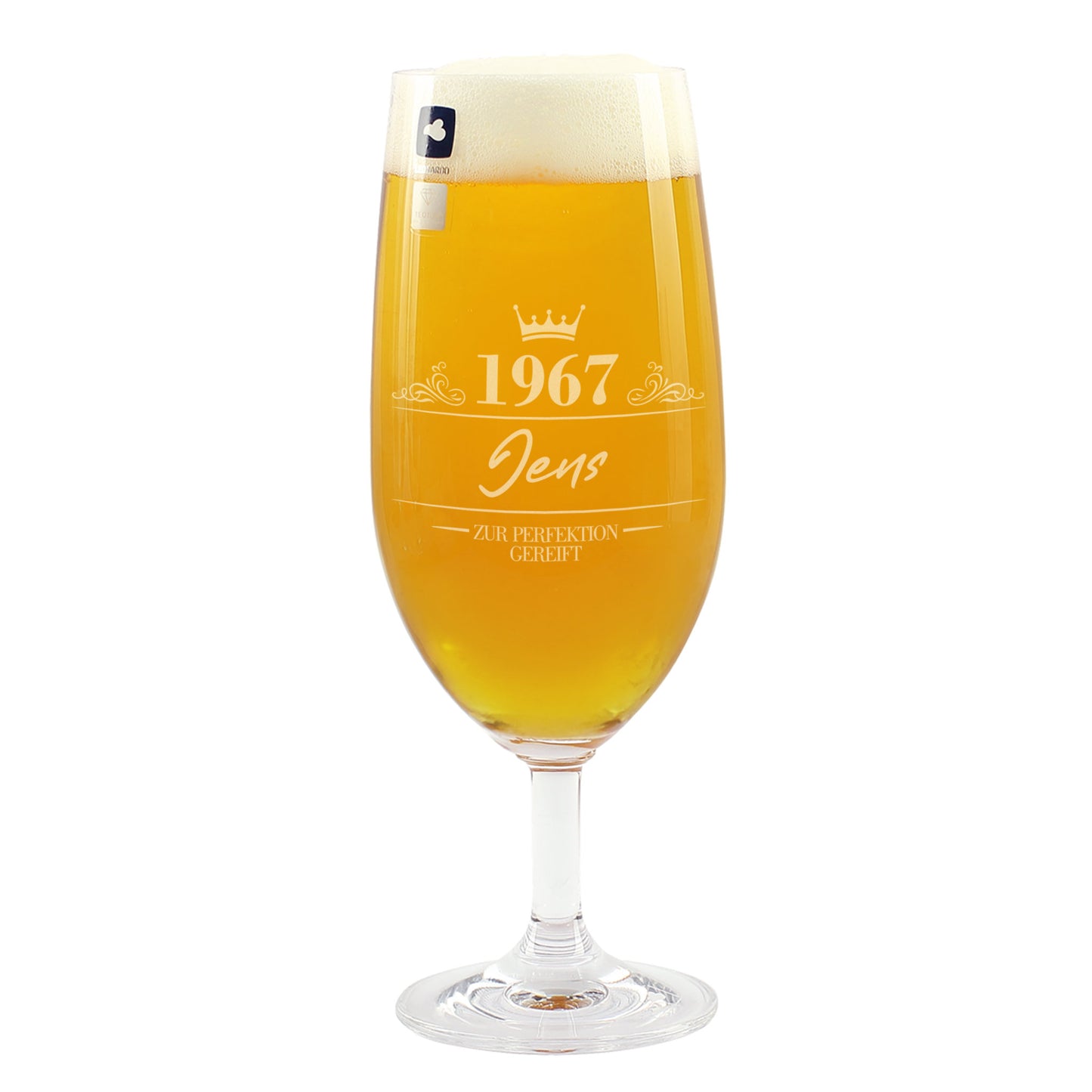 Leonardo Bierglas 360 ml mit Name Jens, Geburtsjahr 1967 und persönlicher Gravur
