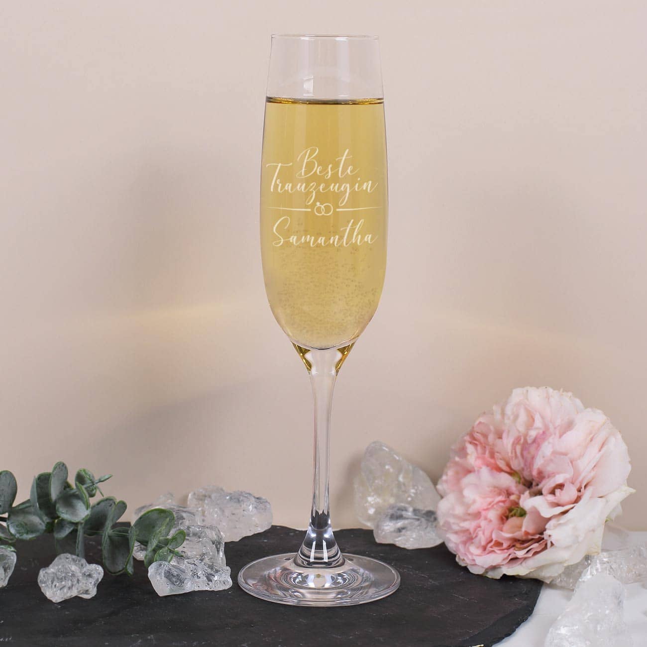 Sektglas beste Trauzeugin mit Namen