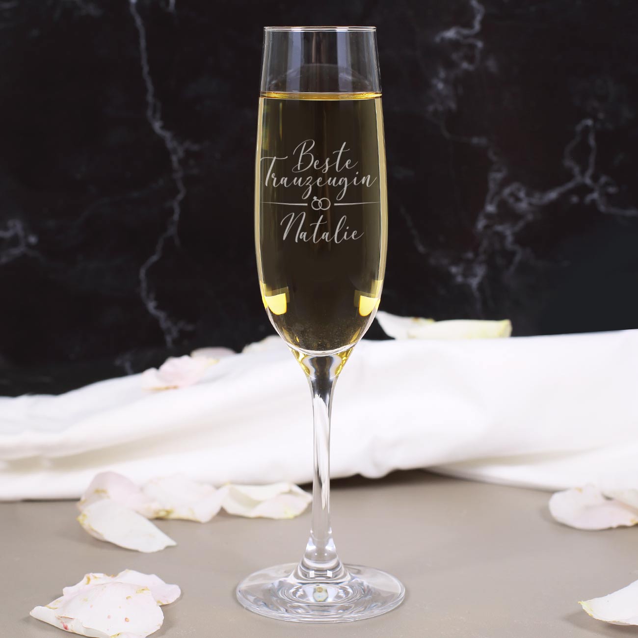 Sektglas beste Trauzeugin mit Namen