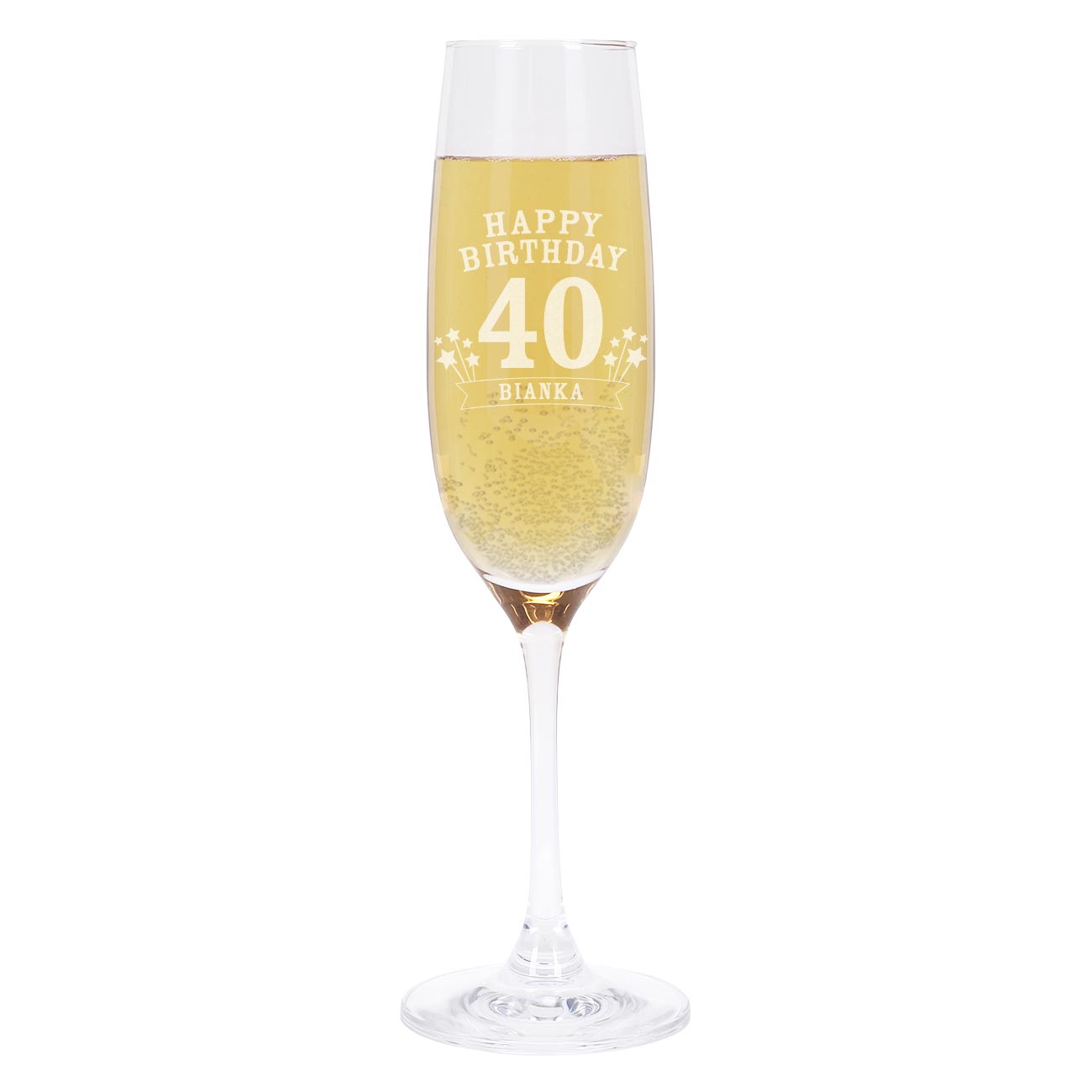 Sektglas von Leonardo zum Geburtstag mit Name und Alter