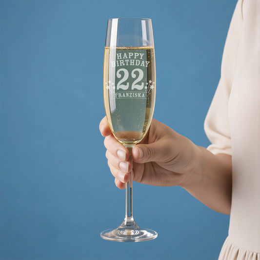 Graviertes Sektglas von Leonardo zum Geburtstag 