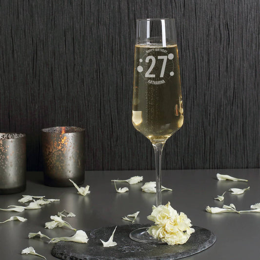 Modernes Sektglas zum Geburtstag