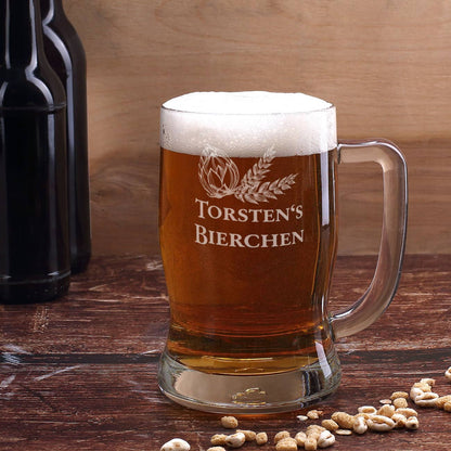 Bierseidel mit Wunschnamen als Gravur