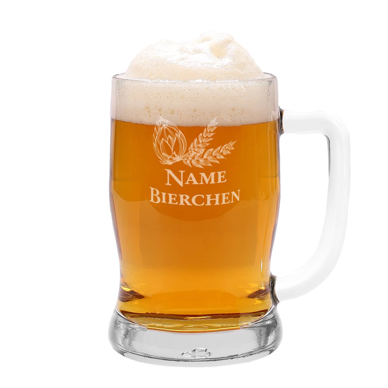 Leonardo Bierseidel Taverna mit Wunschname Hopfen und Weizen graviert