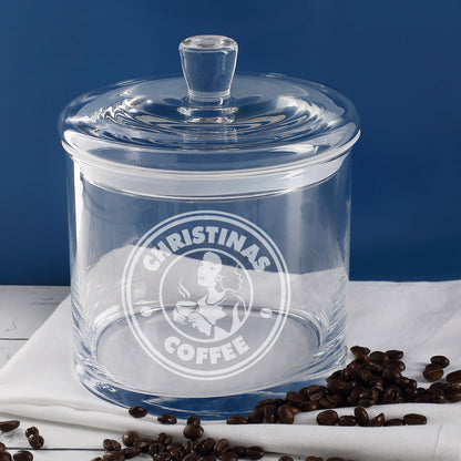 Leonardo Glasdose mit Kaffeemotiv und Ihrem Wunschnamen