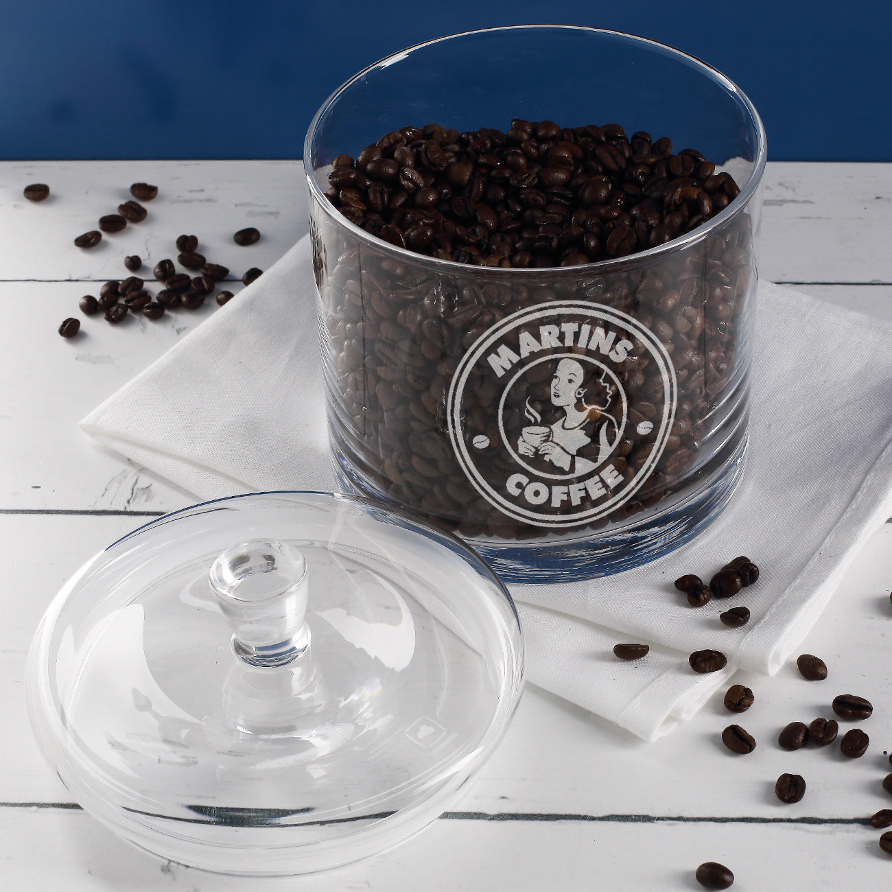 Leonardo Glasdose mit Kaffeemotiv und Ihrem Wunschnamen