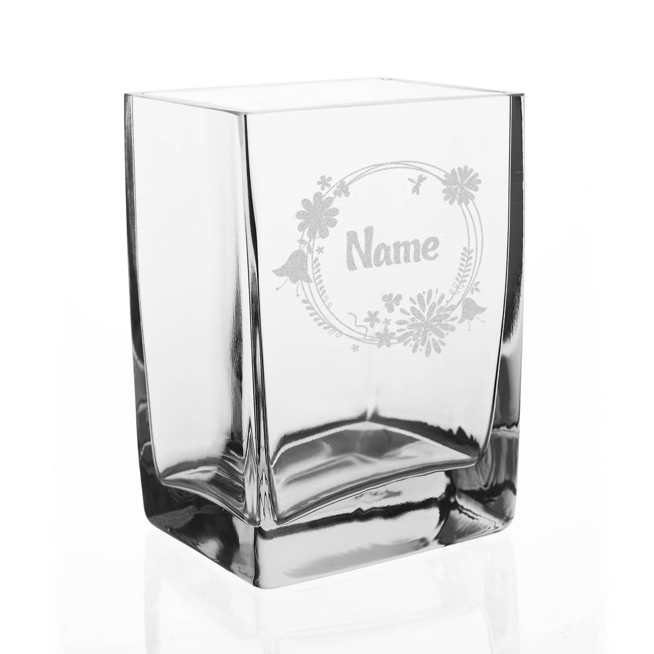 Gravierte Glasvase zu Ostern und Muttertag mit Name