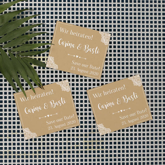 Save the Date Magneten mit Vintage Motiv