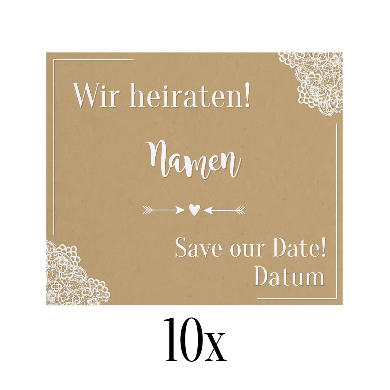 Mit Wunschnamen und Hochzeitsdatum