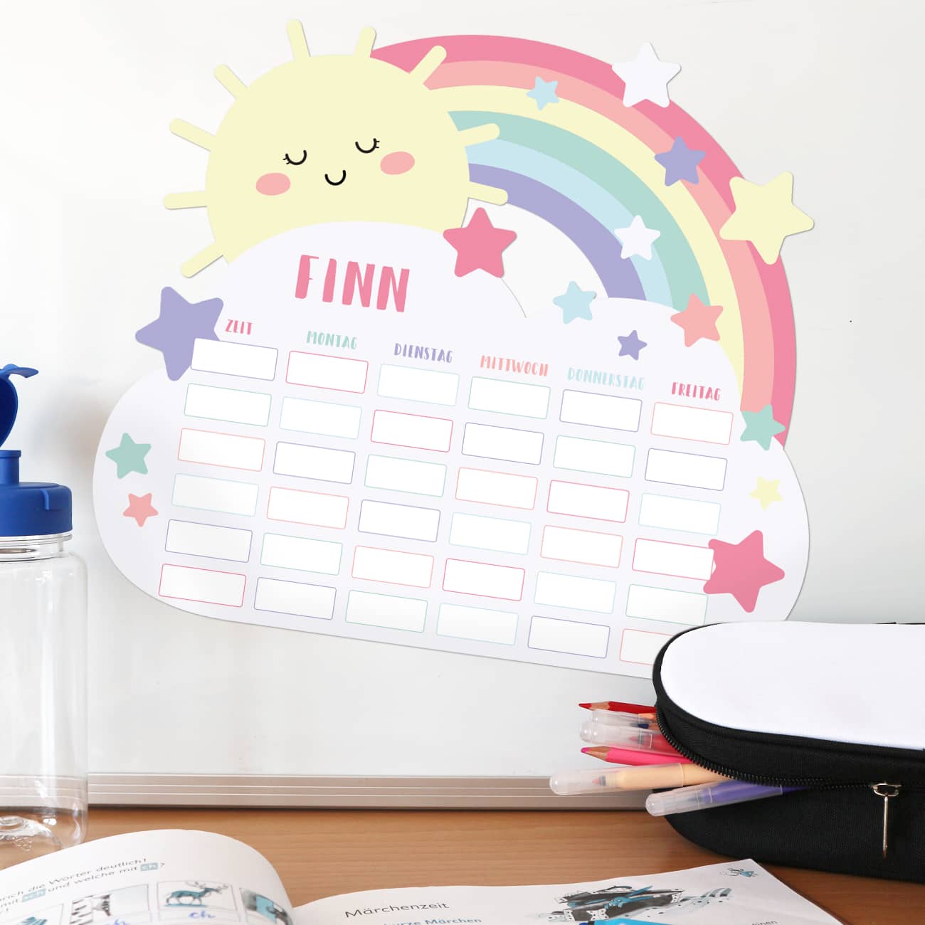 Bunter magnetischer Stundenplan zur Einschulung