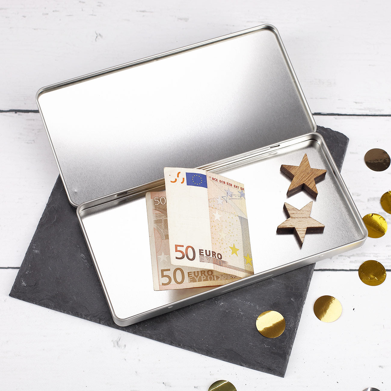 Geldgeschenk - flache Geschenkdose für Weihnachtsmäuse innen