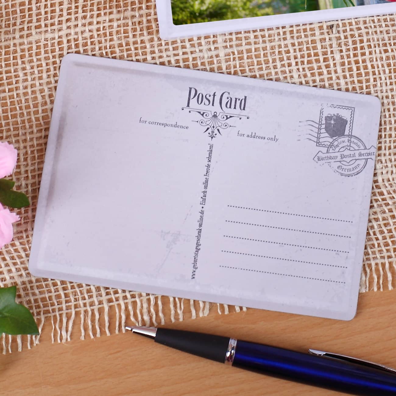 Rückseite zum Selbstbeschriften