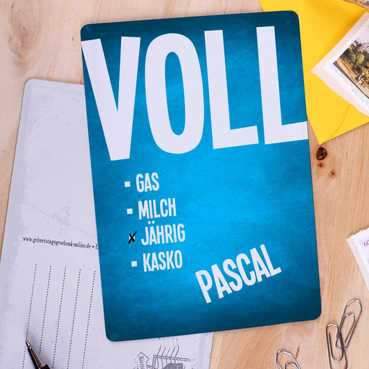 Blechpostkarte Volljährig