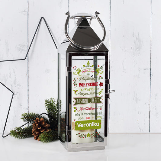 Weihnachtslaterne mit guten Wünschen zum Fest