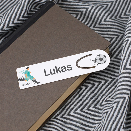 Lesezeichern mit Fußballer-Motiv
