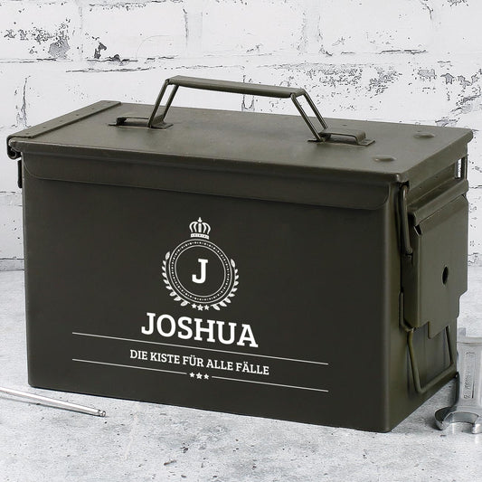 Original US Army - Munitionskiste mit Monogramm, Name und Wunschtext