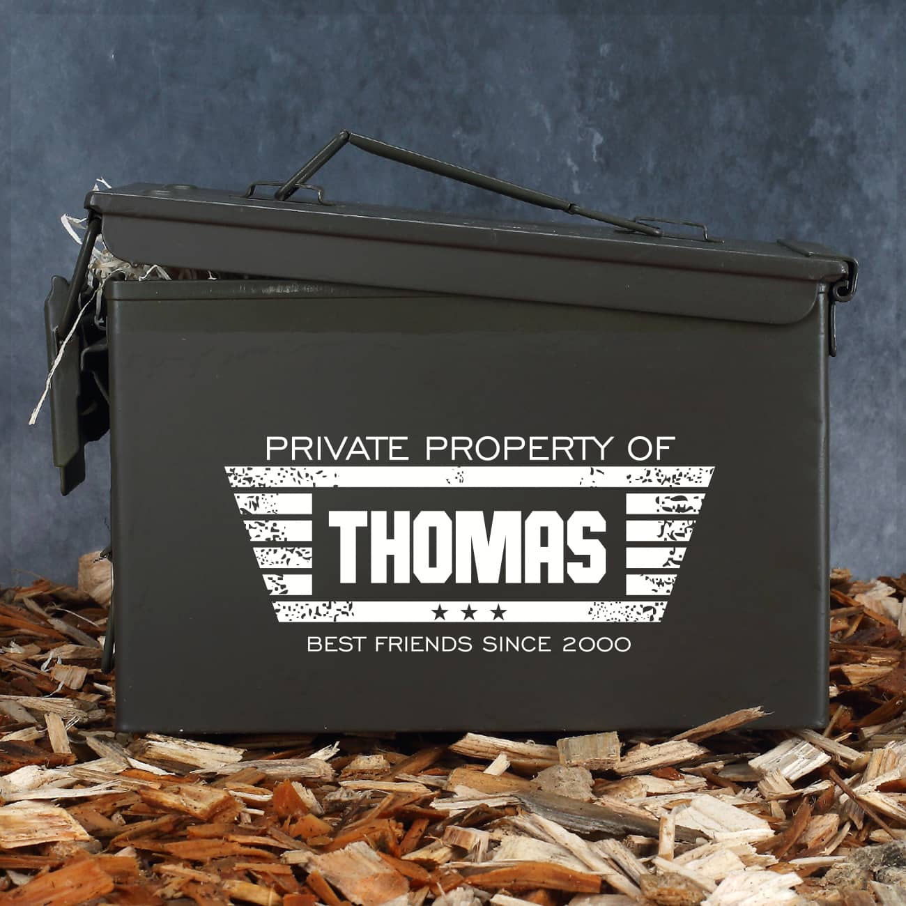Munitionskiste - Private Property of ... mit Name und Wunschtext