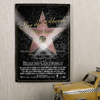 Star des Abends Blechschild mit Personalisierung