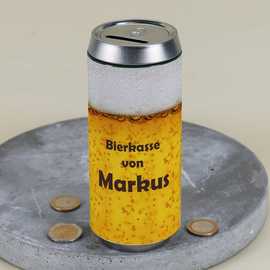 Bierkasse mit Wunschtext