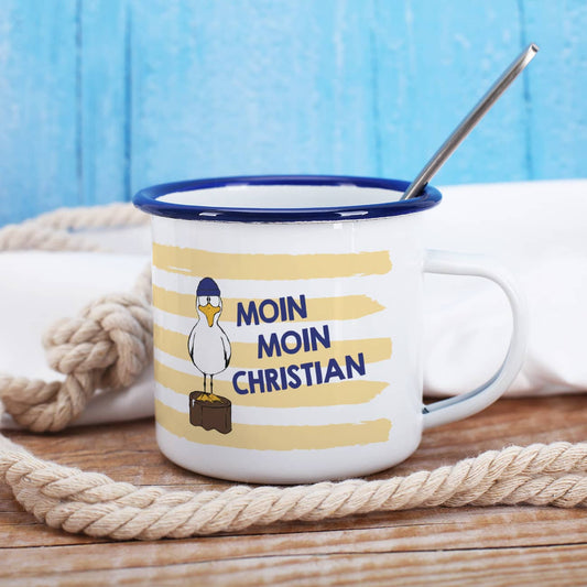 Maritime Tasse mit Möwenaufdruck