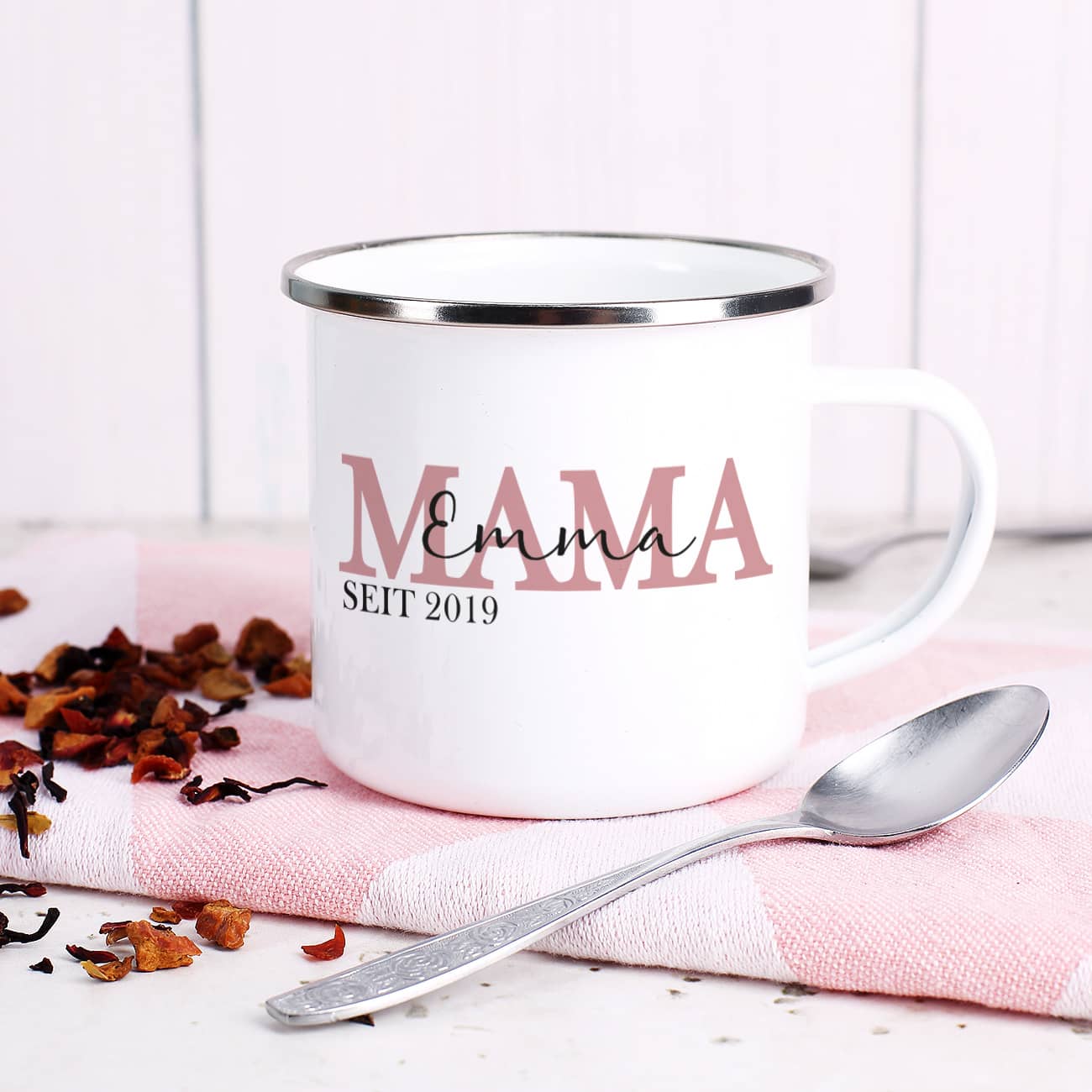 Emaille Tasse für die beste Mama 
