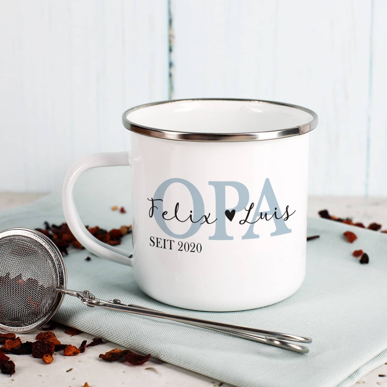 Metalltasse für den besten Opa