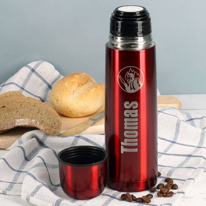 gravierte Thermoskanne mit Ihrem Wunschnamen