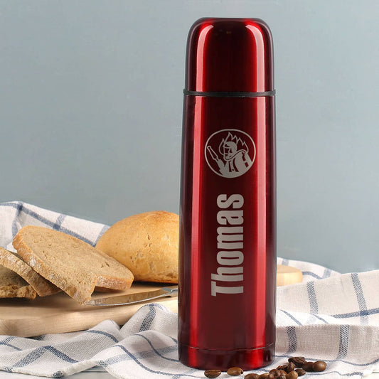 Thermoskanne für Feuerwehrmänner mit Namensgravur 