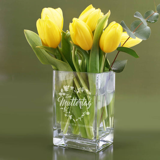 personalisierte Vase zum Muttertag mit Gravur