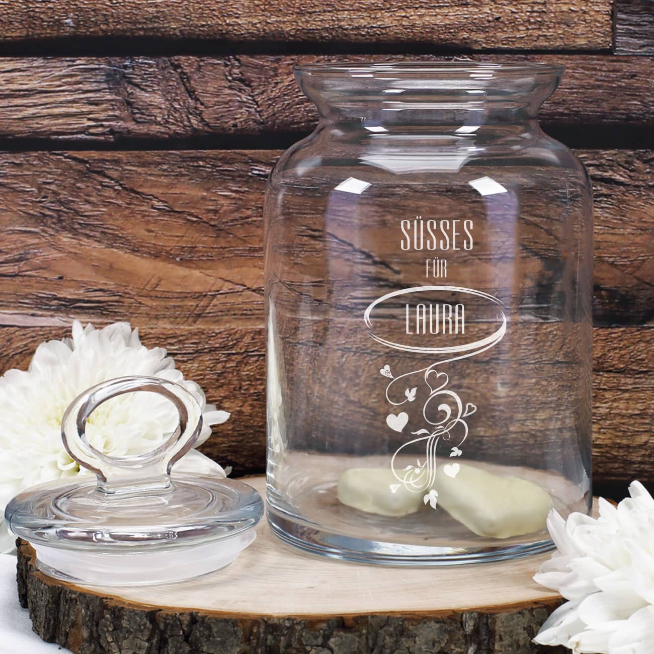 Glasdose für Süßigkeiten