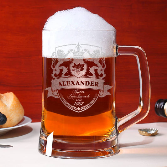 Bierglas mit Wappen