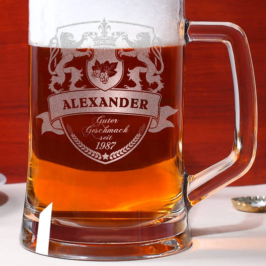 prsönliches Bierglas mit Wappen