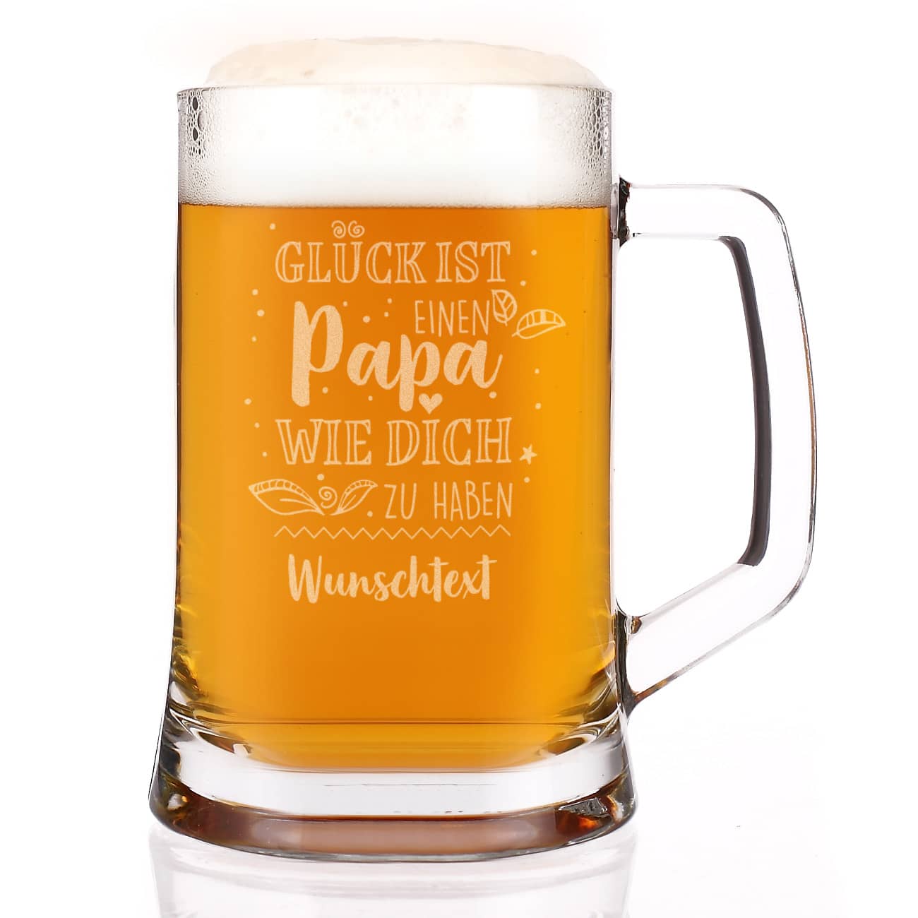 Glück ist, einen Papa wie dich zu haben - Bierkrug zum Vatertag