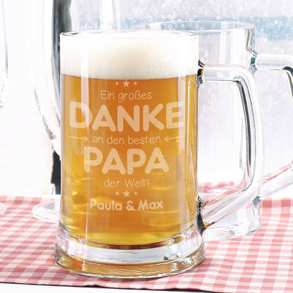 Personalisiertes Bierglas mit Text nach Wunsch