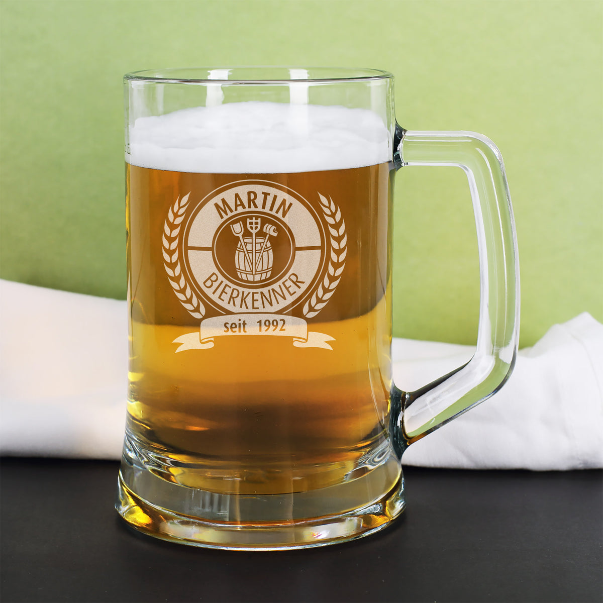 Gravierter Bierseidel für Bierkenner 