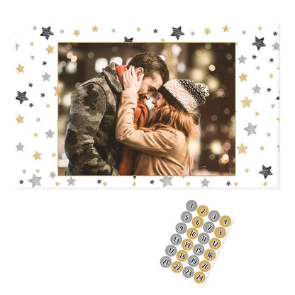 Banderole mit Foto und Zahlenstickern