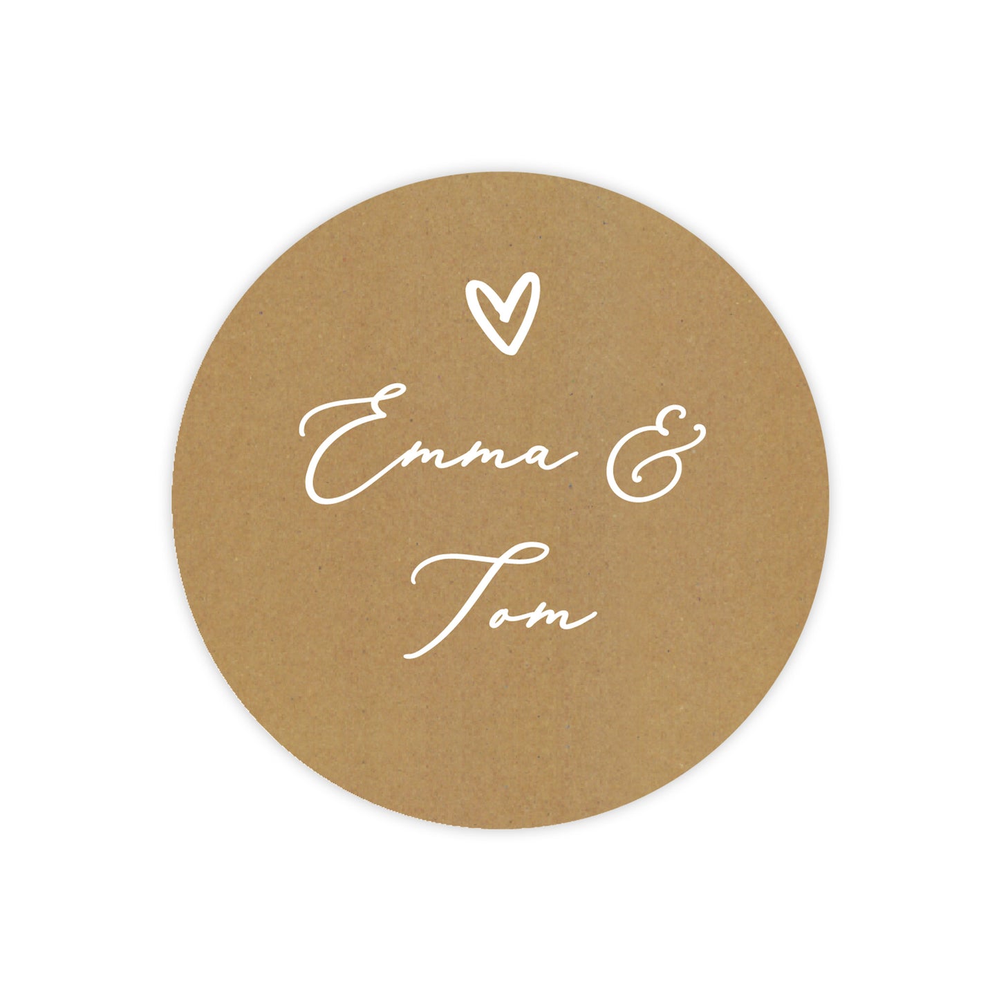 Freigestelltes Produktbild des runden Stickers auf weißem Hintergrund