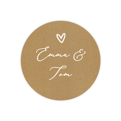 Freigestelltes Produktbild des runden Stickers auf weißem Hintergrund