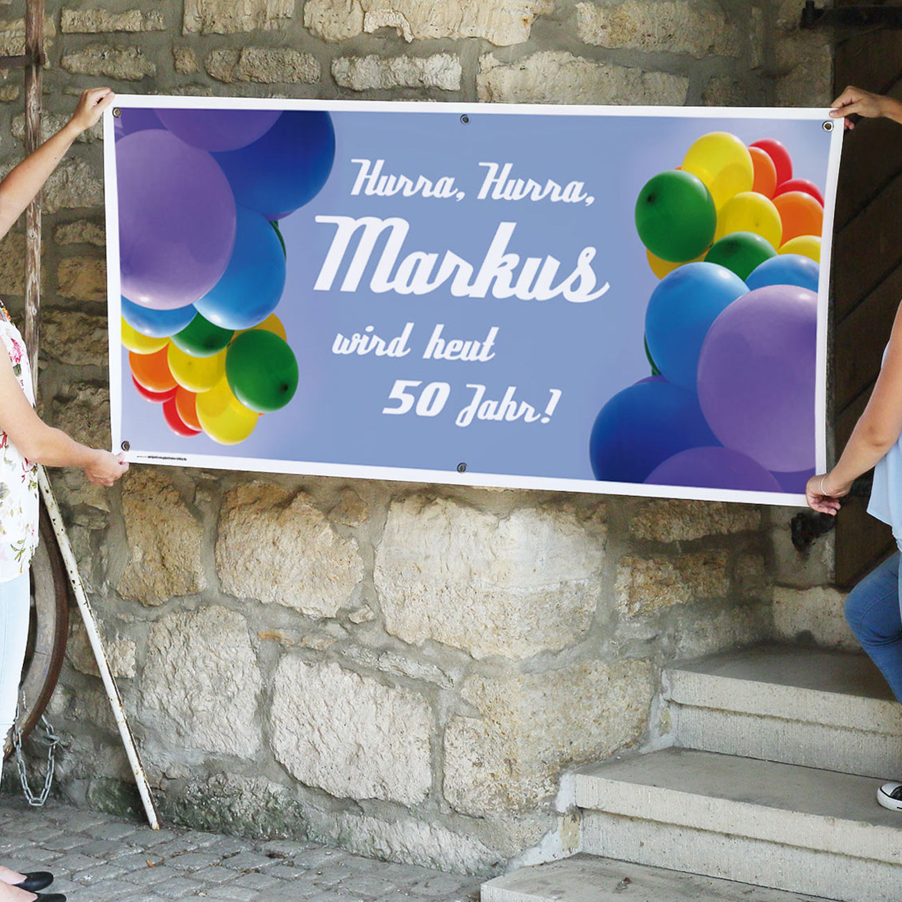 XXL Geburtstagsbanner mit Luftballons