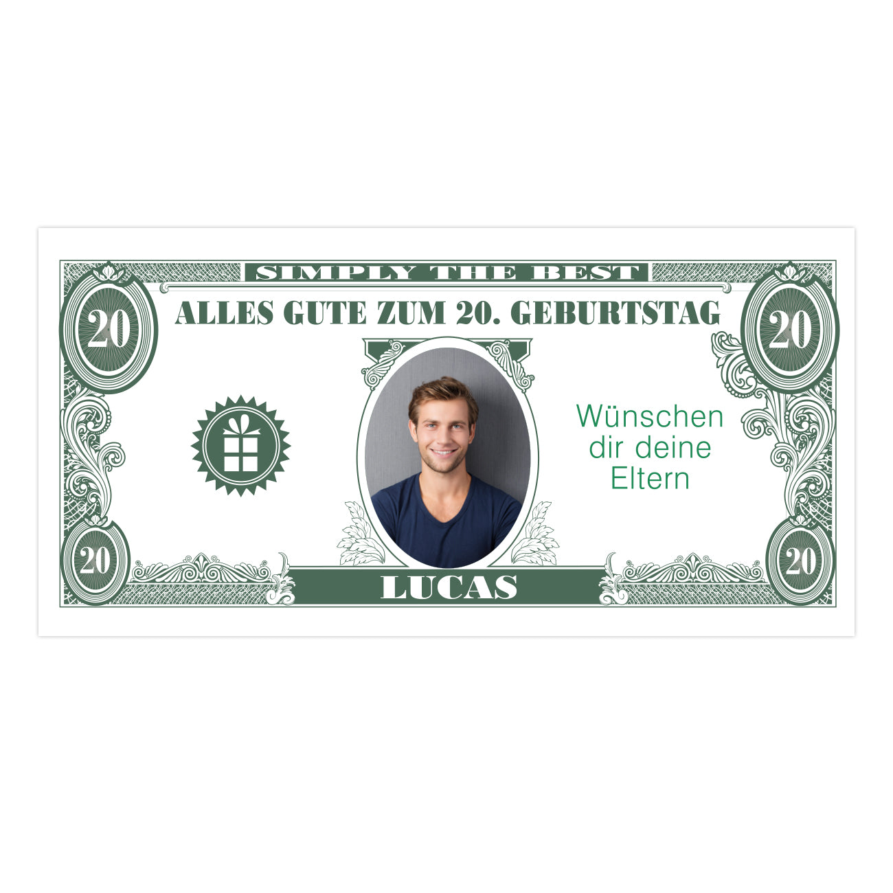 XXL Geburtstagsbanner Dollarschein mit Foto