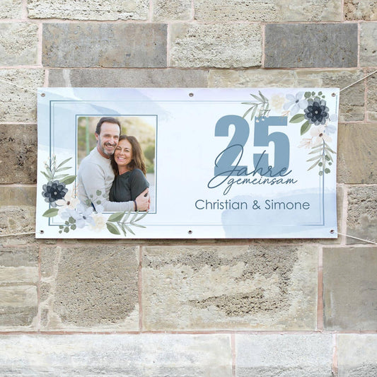25 Jahre gemeinsam Fotobanner mit Namen